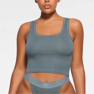 NWT SKIMS Cotton Rib Tank In Kyanite
